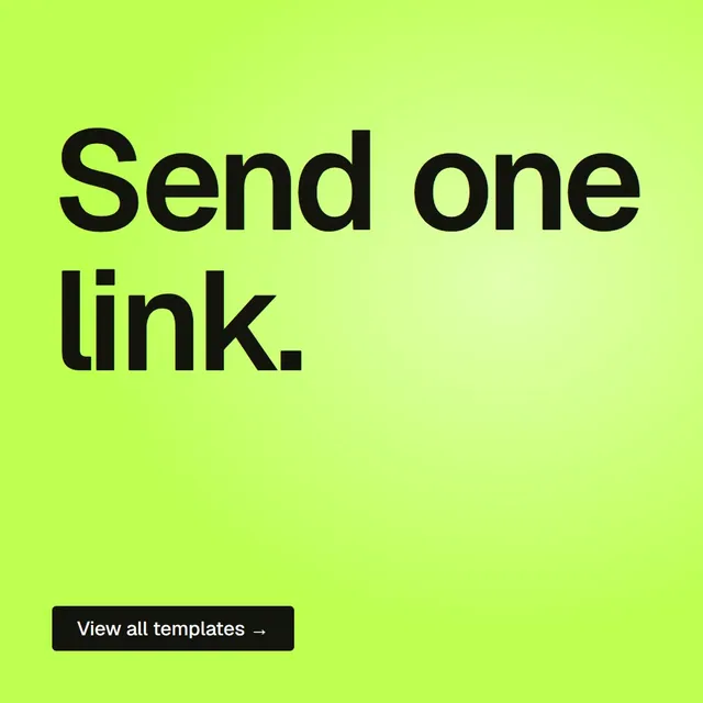 Video for contracts.io: "Send one link.". Doc motion loop, 7.0 s, light palette.