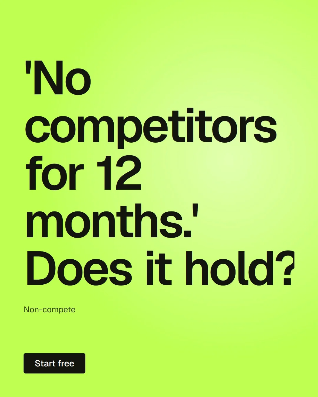 Video for contracts.io: "'No competitors for 12 months.' Does it hold?". Doc motion loop, 7.0 s, light palette.