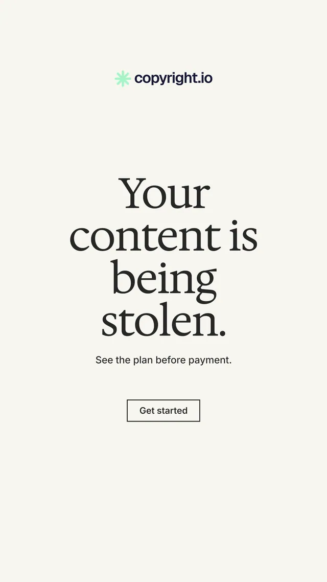 Instagram story for copyright.io: "Your content is being stolen.". Editorial style, centred layout, light palette in white, grey.