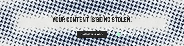 LinkedIn banner for copyright.io: "Your content is being stolen." Retro print style, centred layout, light palette in grey, white.