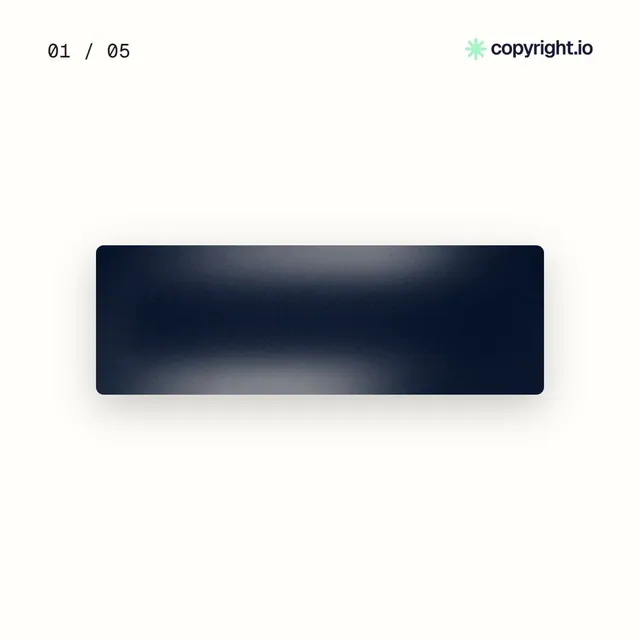 Video for copyright.io. Ad flipbook, 7.5 s, light palette.