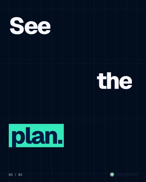 Video for copyright.io: "Your content is being stolen. Put an agent on it.". Kinetic type grid, 6.0 s, dark palette.