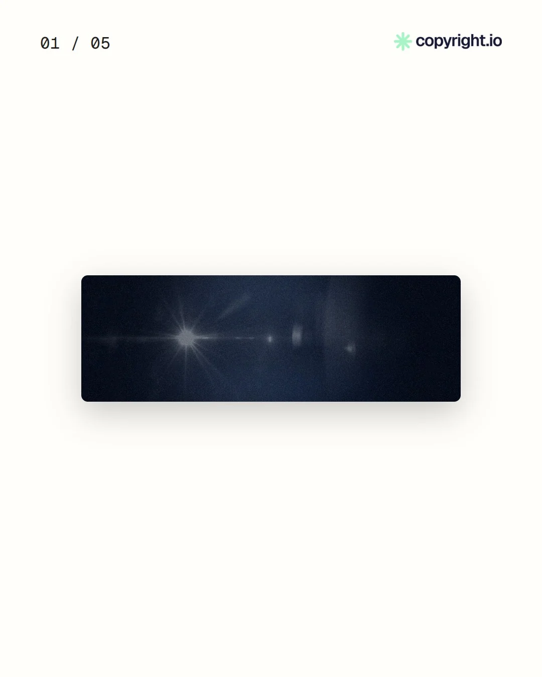 Video for copyright.io. Ad flipbook, 7.5 s, light palette.