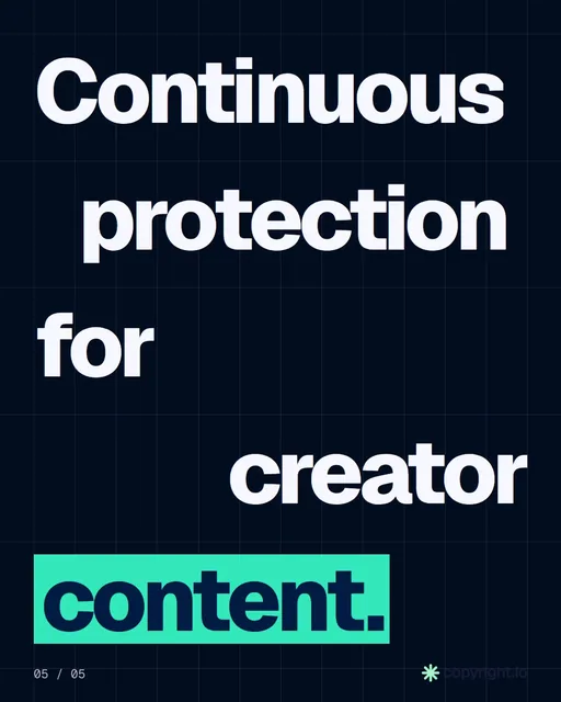 Video for copyright.io: "The client paid. The designer may still own it.". Kinetic type grid, 6.0 s, dark palette.
