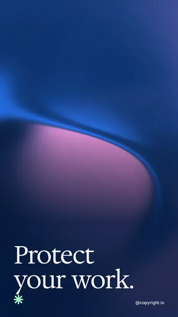 Video for copyright.io: "Protect your work.". Shader loop, 6.0 s, dark palette.