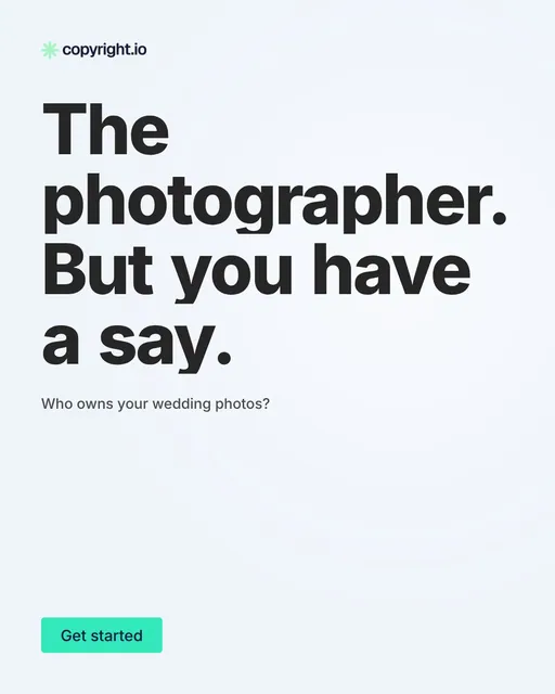 Video for copyright.io: "The photographer. But you have a say.". Doc motion loop, 7.0 s, light palette.