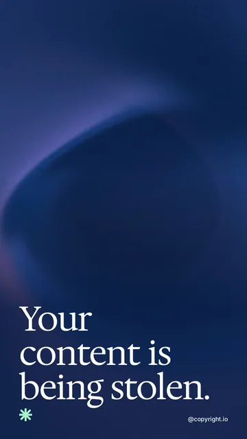 Video for copyright.io: "Your content is being stolen.". Shader loop, 6.0 s, dark palette.