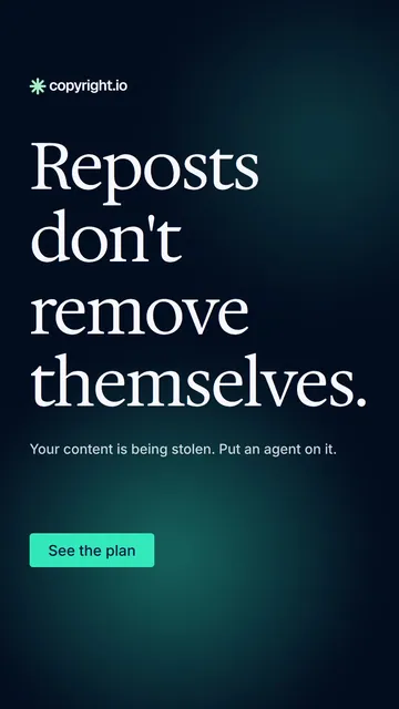 Video for copyright.io: "Reposts don't remove themselves.". Doc motion loop, 6.0 s, dark palette.