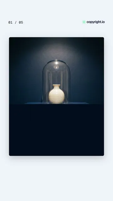 Video for copyright.io. Ad flipbook, 7.5 s, light palette.