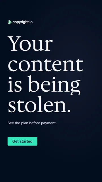 Video for copyright.io: "Your content is being stolen.". Doc motion loop, 7.0 s, dark palette.