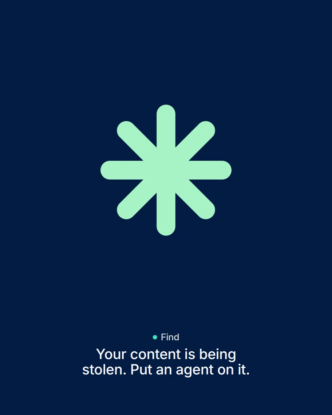 Video for copyright.io. Agent logo motion, 6.0 s, dark palette.