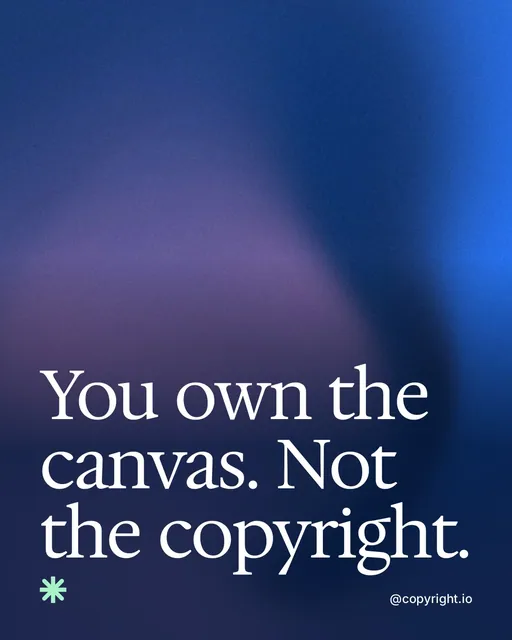 Video for copyright.io: "You own the canvas. Not the copyright.". Shader loop, 6.0 s, dark palette.