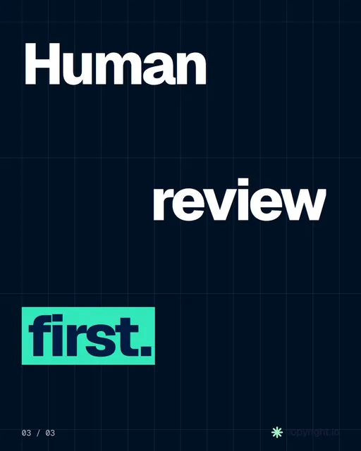 Video for copyright.io: "In the US, registering early changes your options.". Kinetic type grid, 6.0 s, dark palette.