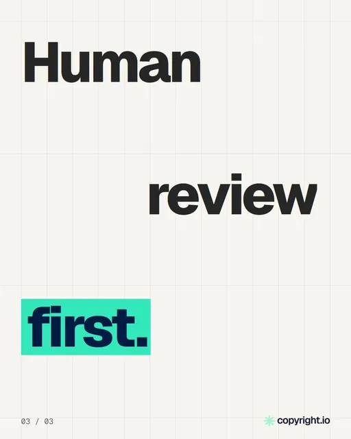 Video for copyright.io: "You designed it. Your employer probably owns it.". Kinetic type grid, 6.0 s, light palette.