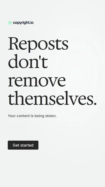 Video for copyright.io: "Reposts don't remove themselves.". Doc motion loop, 7.0 s, light palette.