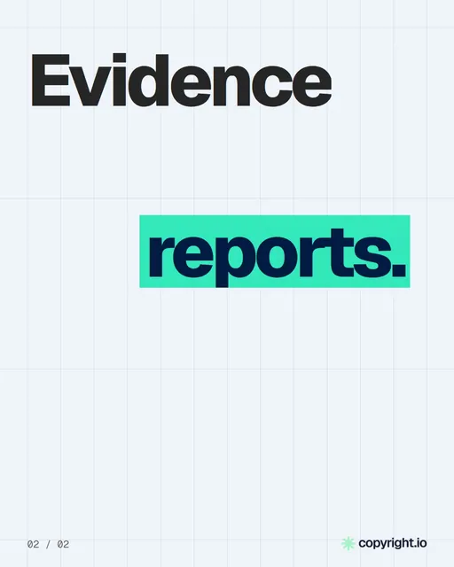 Video for copyright.io: "'It was on Google' is not a licence.". Kinetic type grid, 6.0 s, light palette.