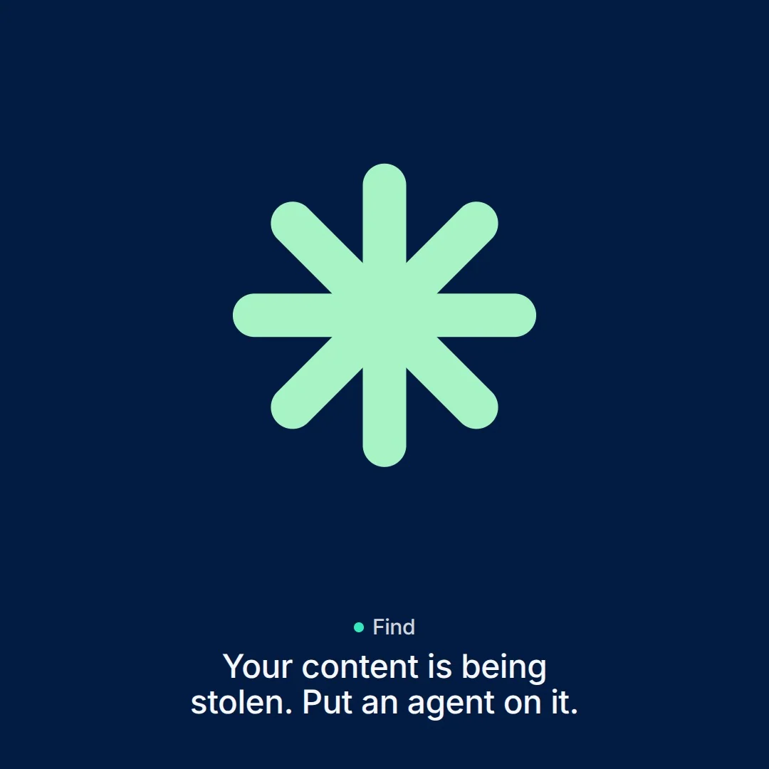 Video for copyright.io. Agent logo motion, 6.0 s, dark palette.