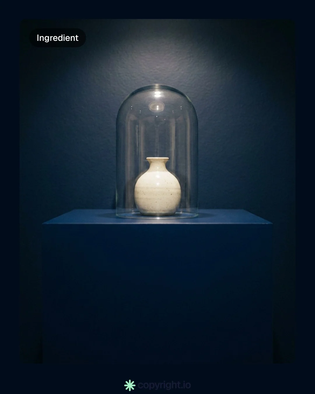 Video for copyright.io: "You own the canvas. Not the copyright.". Before after wipe, 6.0 s, dark palette.