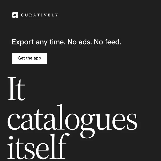 Instagram post for Curatively: "Point your AI at a vault." Split block style, oversized layout, dark palette in black, grey.