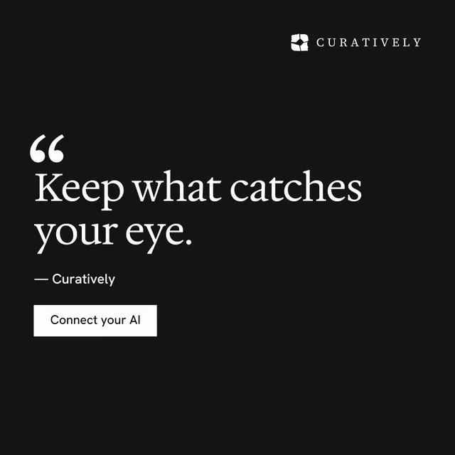 Instagram post for Curatively: "Point your AI at a vault." Swiss style, quote layout, dark palette in black.