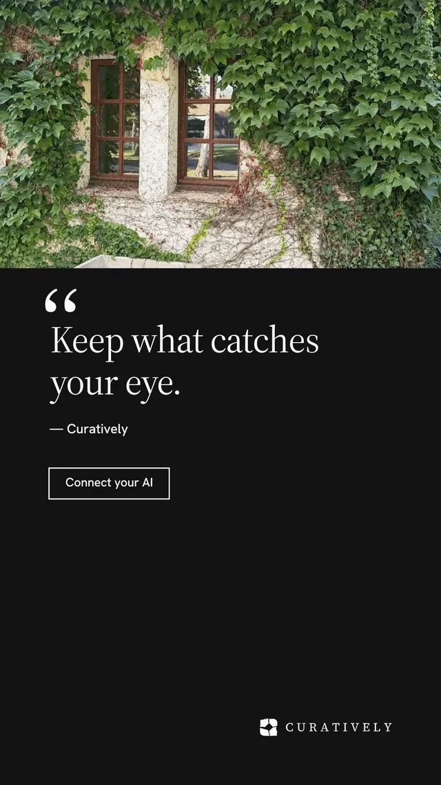 Instagram story for Curatively: "Find it by colour." Editorial style, quote layout, dark palette in black, grey.