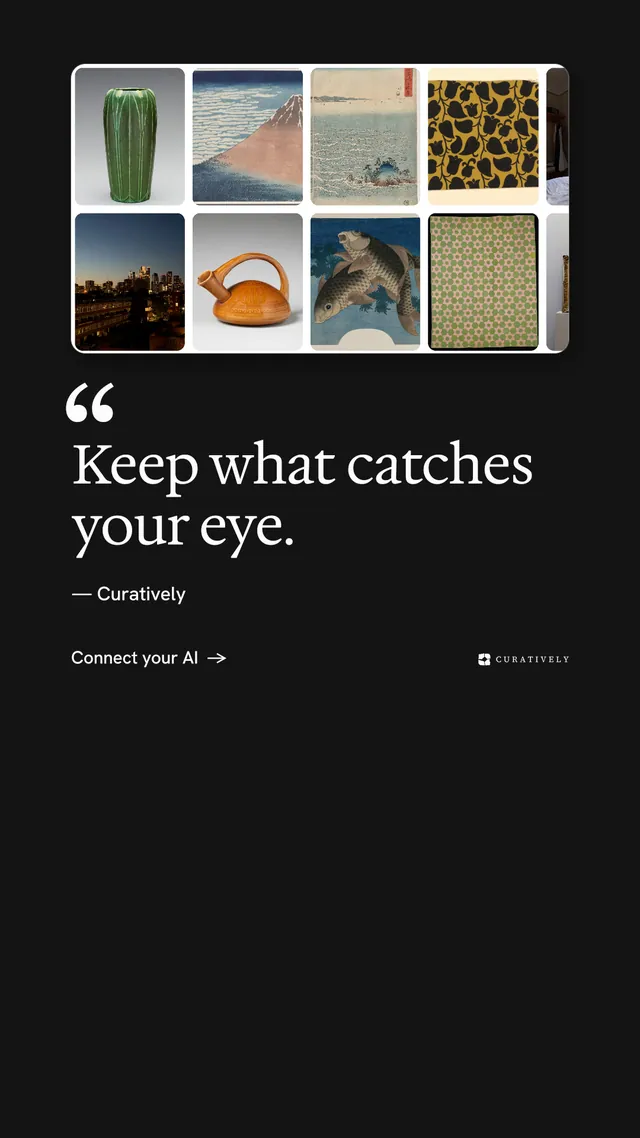 Instagram story for Curatively: "All of it, in one grid." Minimal luxury style, quote layout, dark palette in black, grey.