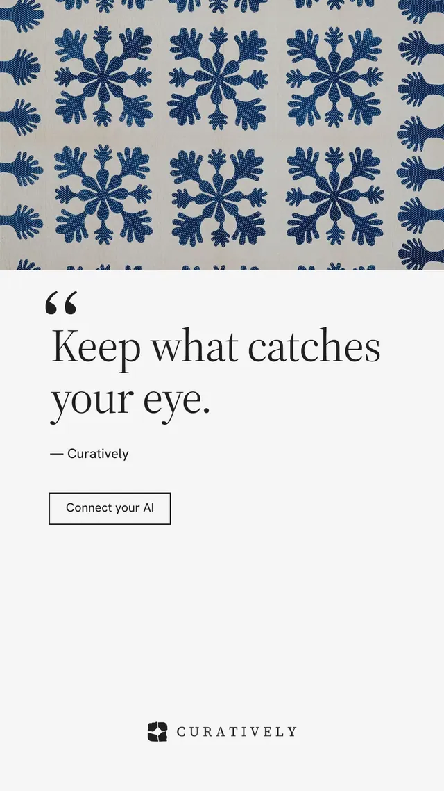 Instagram story for Curatively: "Keep a vault for each thing you make." Editorial style, quote layout, light palette in white, grey.