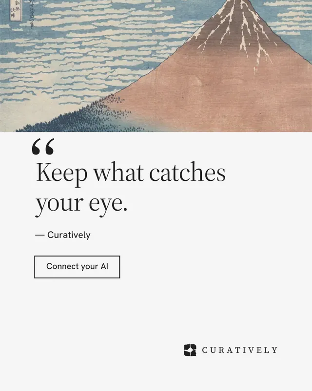 Instagram portrait post for Curatively: "Private until you choose." Editorial style, quote layout, light palette in white, grey.