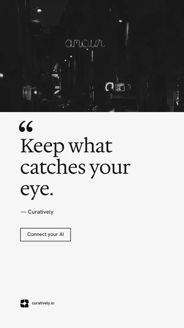Instagram story for Curatively: "Private until you choose." Editorial style, quote layout, light palette in white, black.