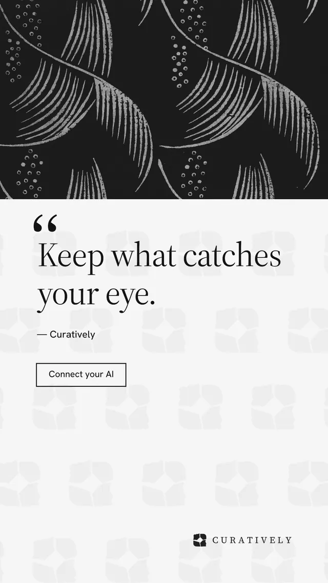 Instagram story for Curatively: "Then build from it." Editorial style, quote layout, light palette in black, white.