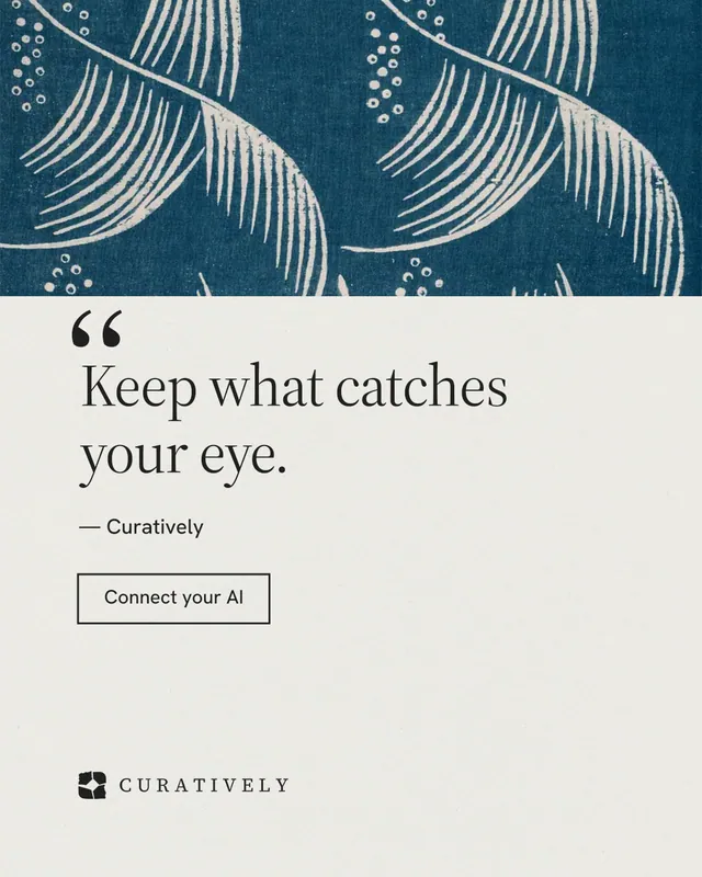 Instagram portrait post for Curatively: "Private until you choose." Editorial style, quote layout, light palette in white, blue, grey.