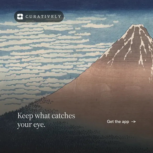 Instagram post for Curatively: "Keep what catches your eye." Minimal luxury style, image led layout, light palette in black, grey.
