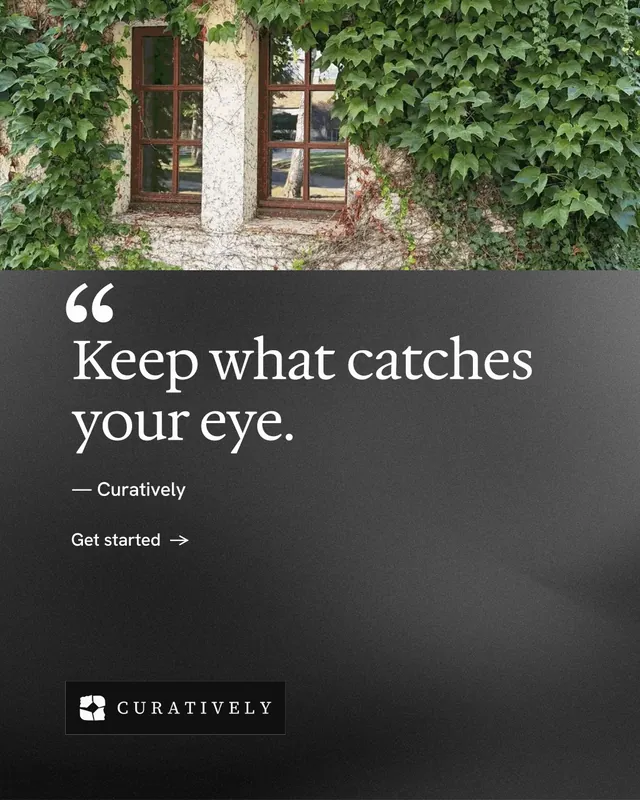 Instagram portrait post for Curatively: "Point your AI at a vault." Minimal luxury style, quote layout, dark palette in grey, black.
