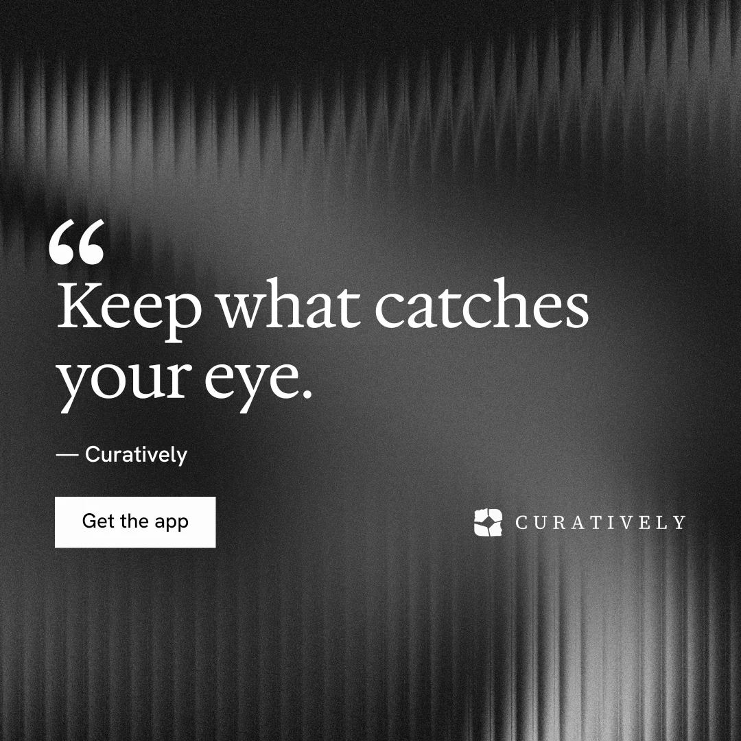 Instagram post for Curatively: "Private until you choose." Swiss style, quote layout, dark palette in grey, black.