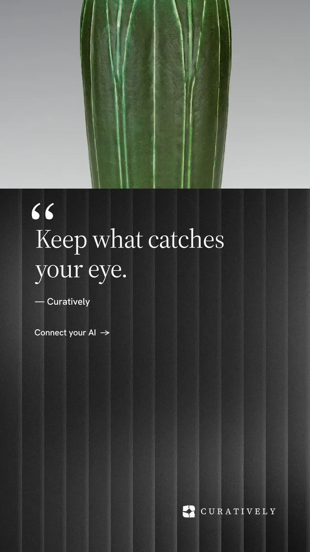 Instagram story for Curatively: "It catalogues itself." Minimal luxury style, quote layout, dark palette in grey, black.