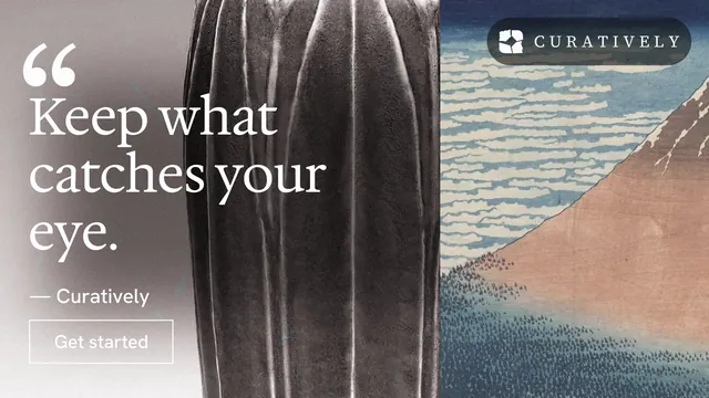 Landscape graphic for Curatively: "Private until you choose." Editorial style, quote layout, light palette in grey, black, white.