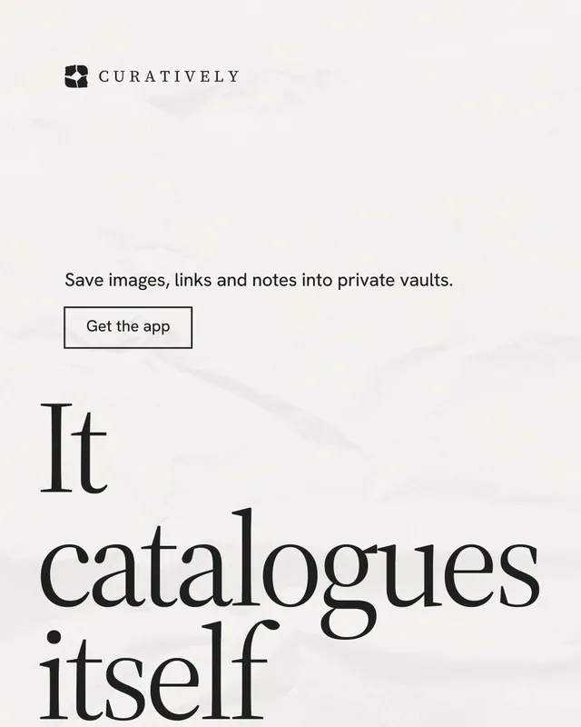 Instagram portrait post for Curatively: "All of it, in one grid." Editorial style, oversized layout, light palette in white.