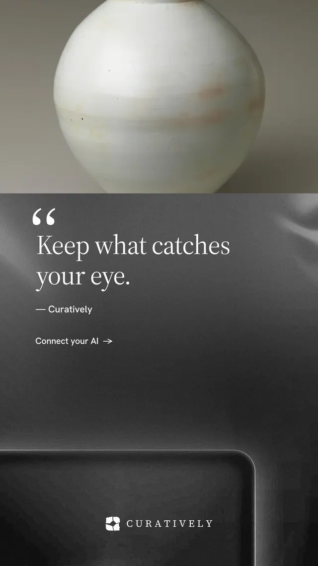 Instagram story for Curatively: "Point your AI at a vault." Minimal luxury style, quote layout, dark palette in grey, black.