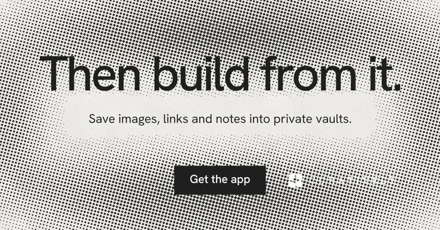 Social ad for Curatively: "Then build from it." Swiss style, centred layout, light palette in grey, white.
