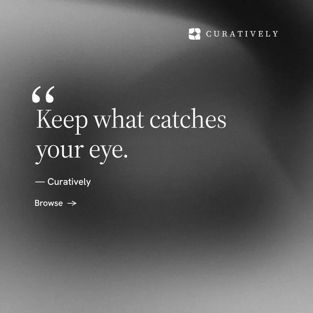 Instagram post for Curatively: "Point your AI at a vault." Minimal luxury style, quote layout, dark palette in grey, black.