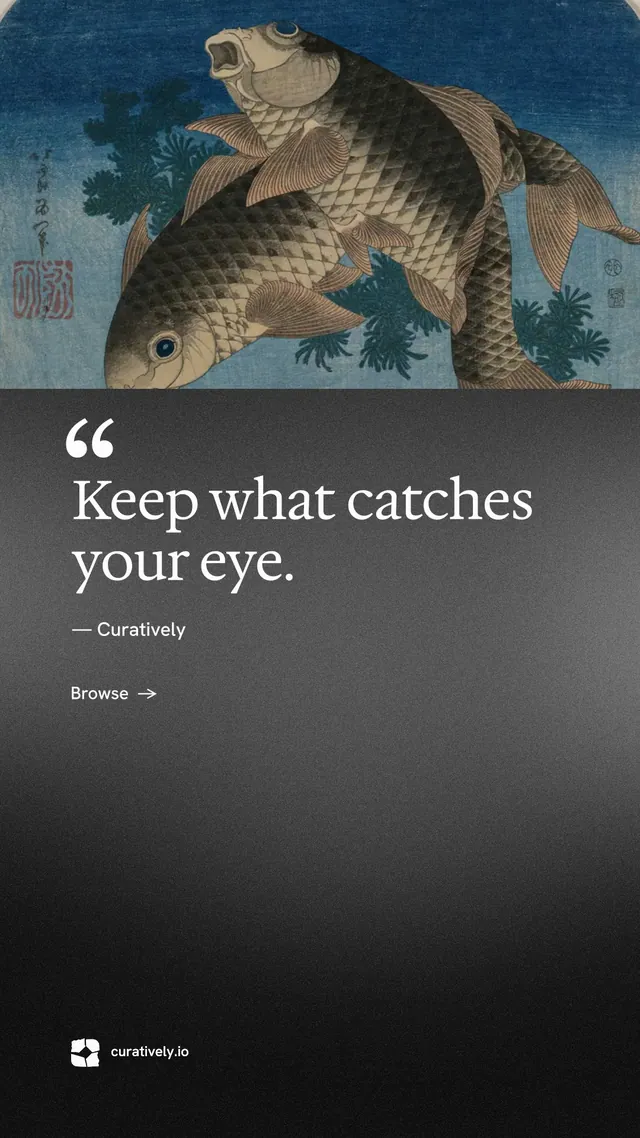 Instagram story for Curatively: "It catalogues itself." Minimal luxury style, quote layout, dark palette in black, grey.