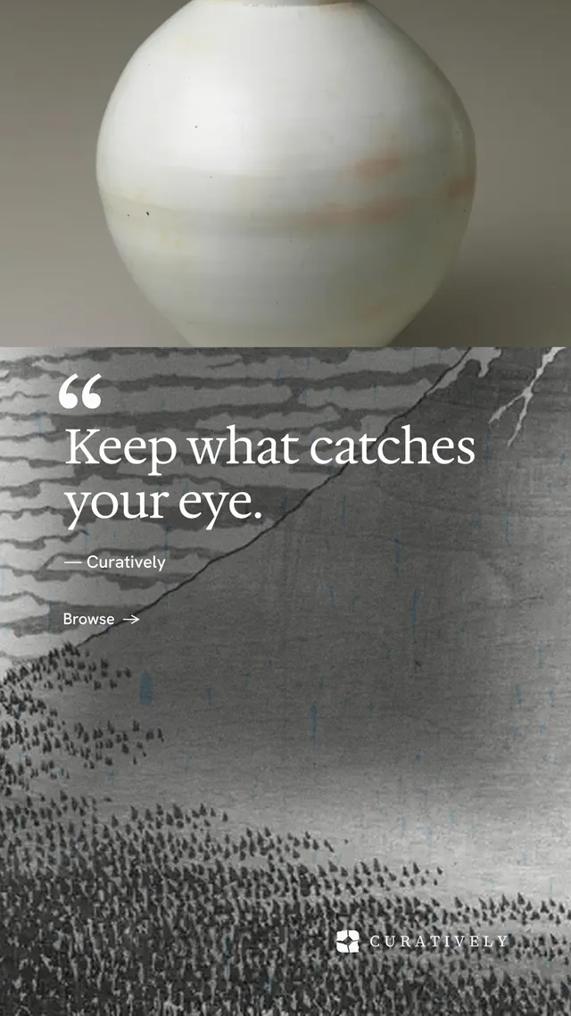 Instagram story for Curatively: "All of it, in one grid." Minimal luxury style, quote layout, light palette in grey.