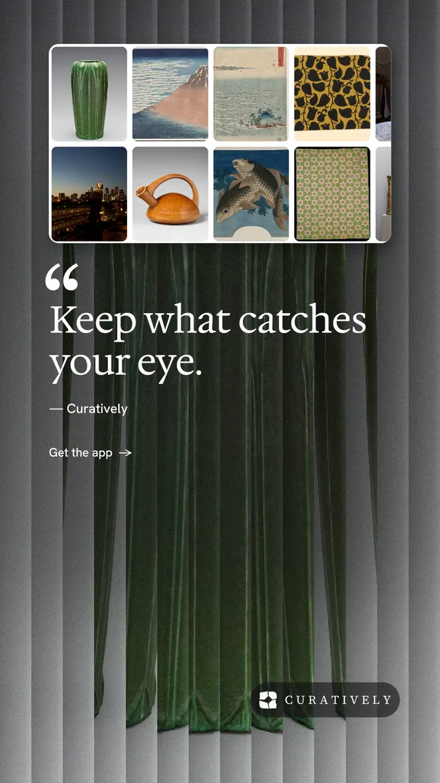 Instagram story for Curatively: "All of it, in one grid." Minimal luxury style, quote layout, dark palette in black, grey.