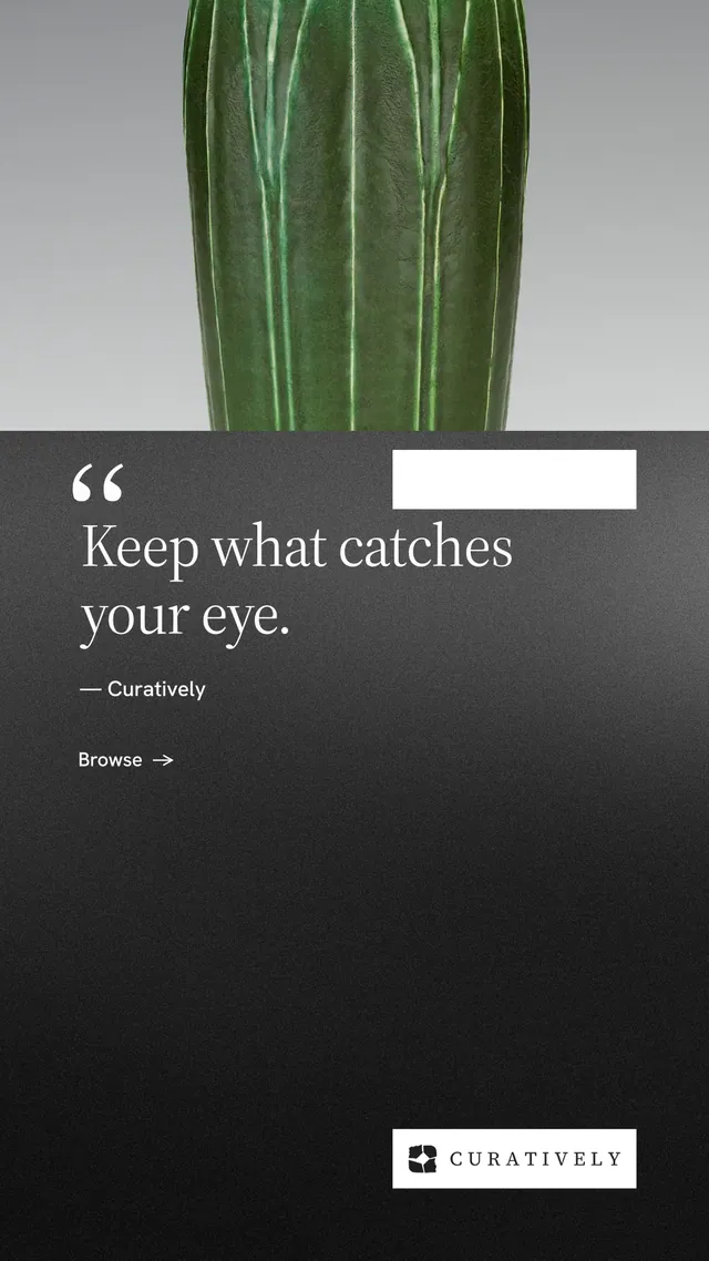 Instagram story for Curatively: "It catalogues itself." Minimal luxury style, quote layout, dark palette in grey, black.
