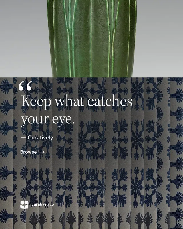 Instagram portrait post for Curatively: "Keep a vault for each thing you make." Minimal luxury style, quote layout, dark palette in grey, black.