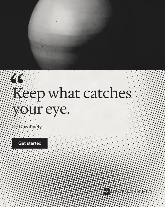 Instagram portrait post for Curatively: "All of it, in one grid." Swiss style, quote layout, light palette in grey, black, white.