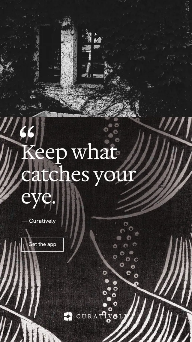 Instagram story for Curatively: "All of it, in one grid." Editorial style, quote layout, dark palette in black, grey.