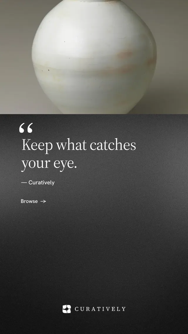 Instagram story for Curatively: "All of it, in one grid." Minimal luxury style, quote layout, dark palette in black, grey.