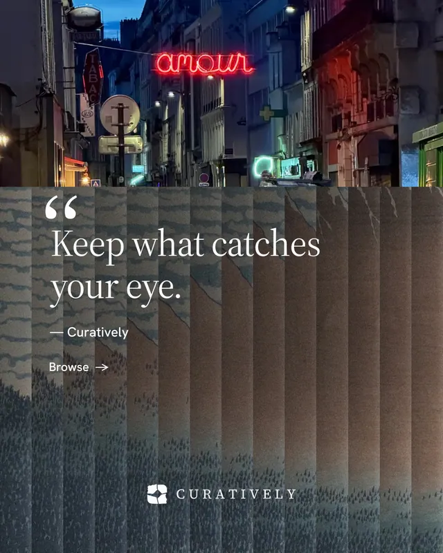 Instagram portrait post for Curatively: "Point your AI at a vault." Minimal luxury style, quote layout, dark palette in grey, black, blue.
