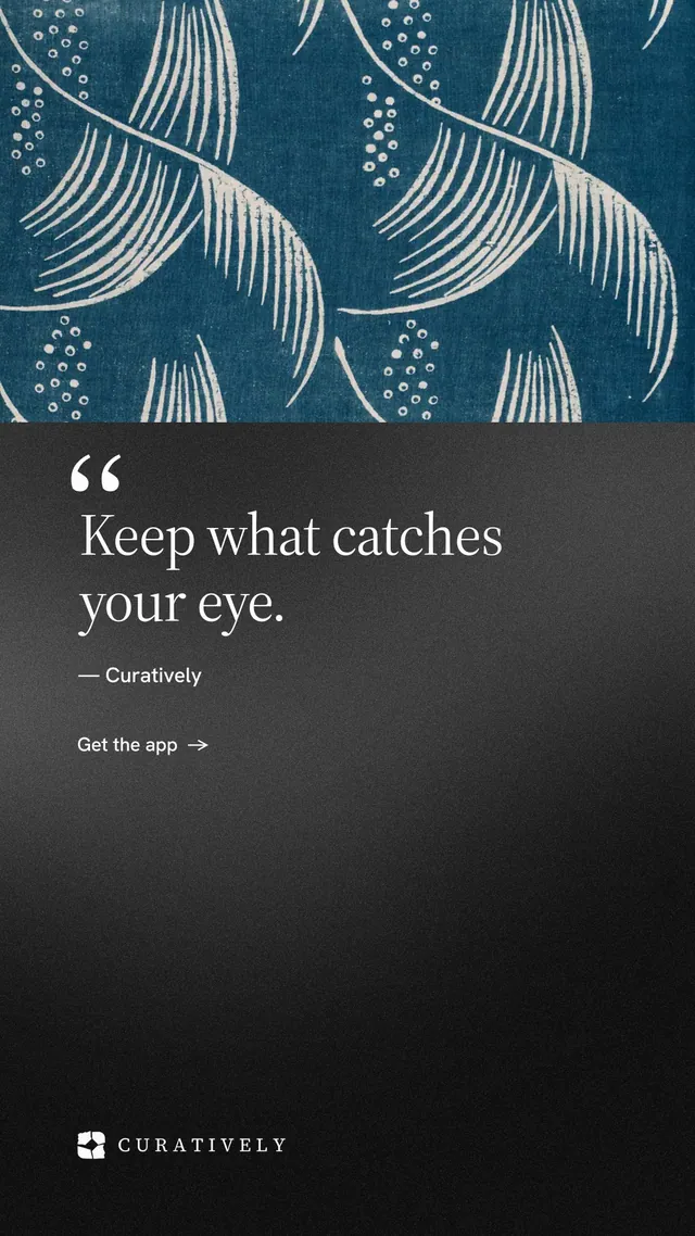 Instagram story for Curatively: "Keep a vault for each thing you make." Minimal luxury style, quote layout, dark palette in blue, black, grey.